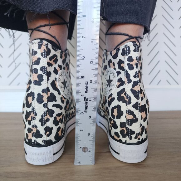 ❤️Converse Chuck Taylor Wedge Platform Leopard Sz 10.5 Women Shoes Black A14938C - Picture 6 of 11